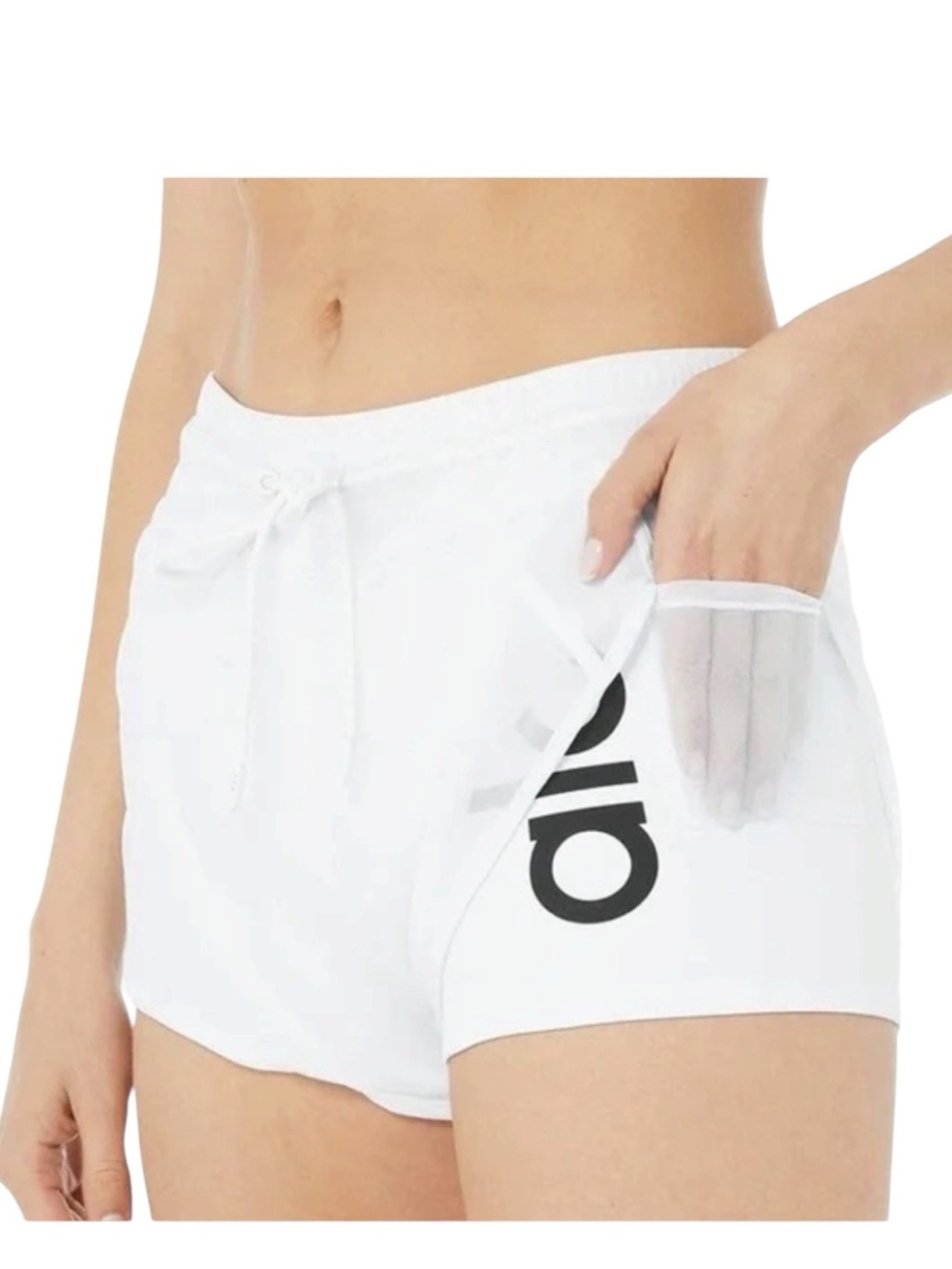 ALO Yoga Running White Shorts SZ S - Picture 2 of 10